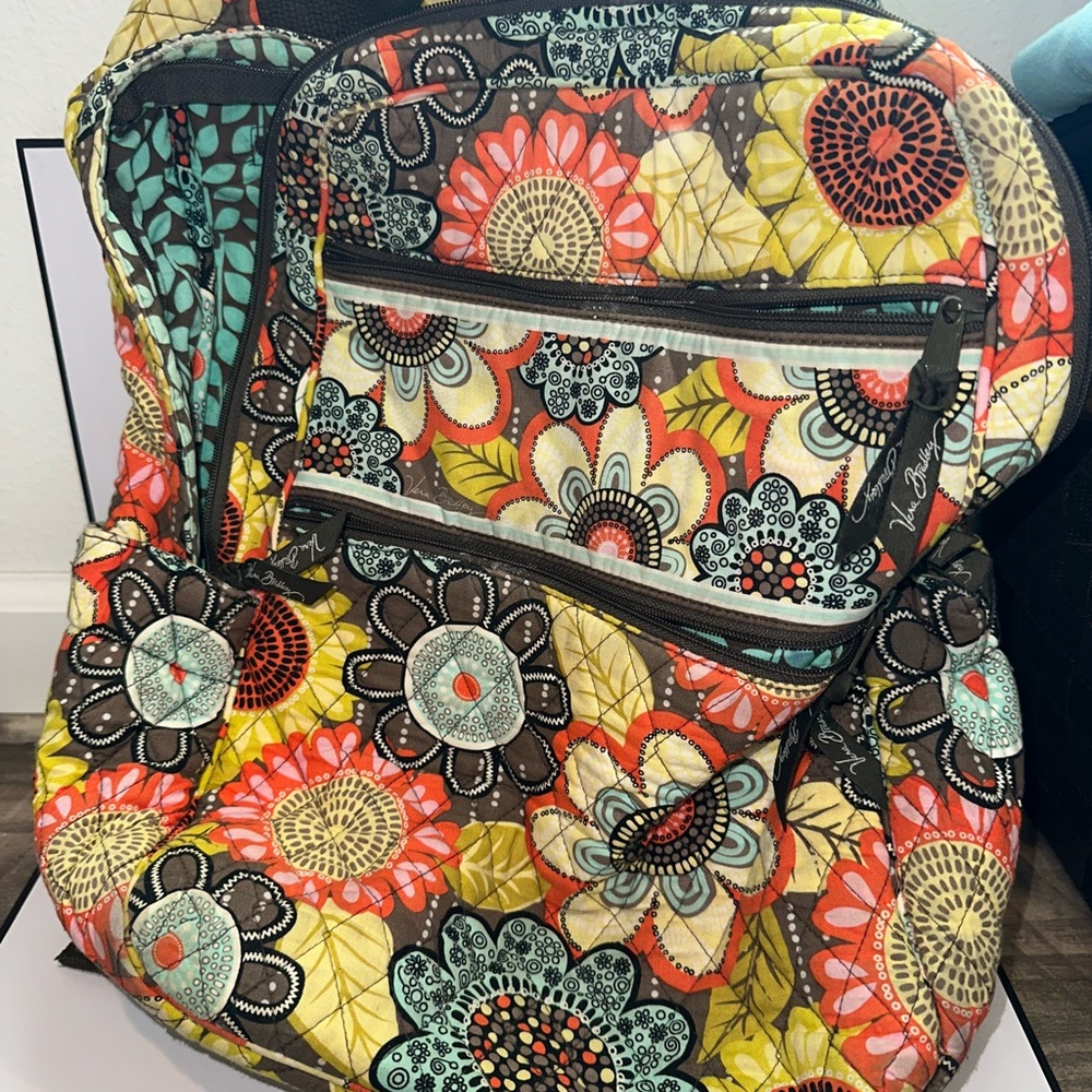 Vintage Vera Bradley Backpack in Flower Shower pattern